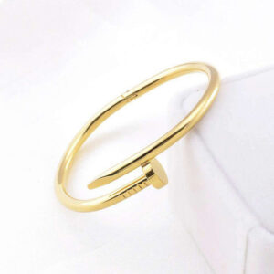 Stainless steel gold plated stainless steel anti tarnish nail bracelet