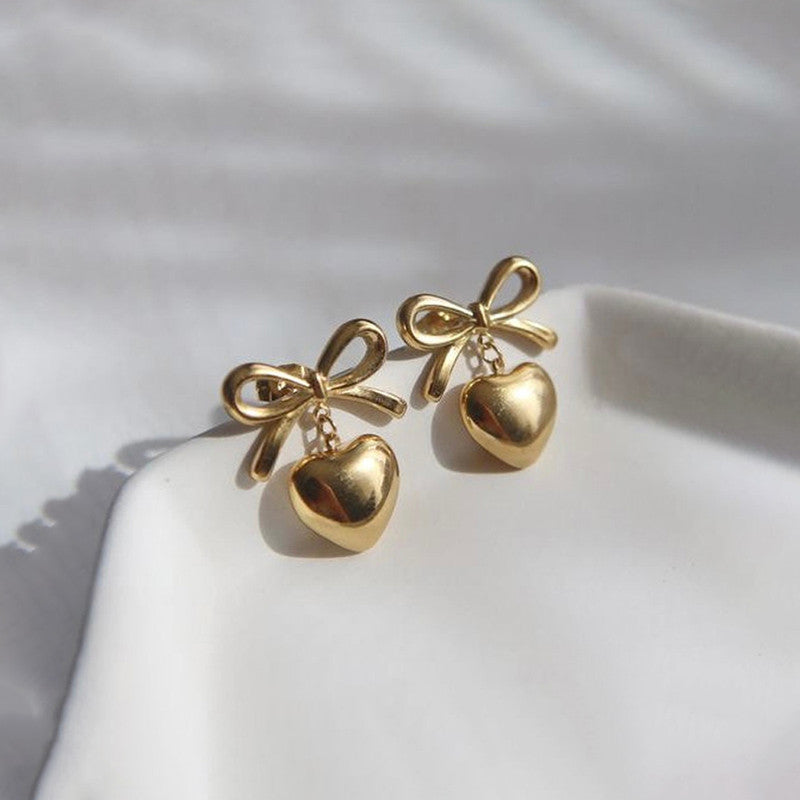 Bow Heart Earrings for Ladies - Image 3
