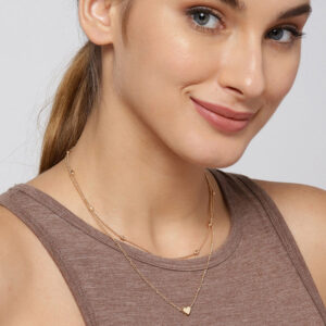 Delicate Layered Necklace with Heart Charm