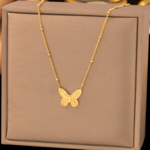 Butterfly Pendant Necklace - Delicate Style