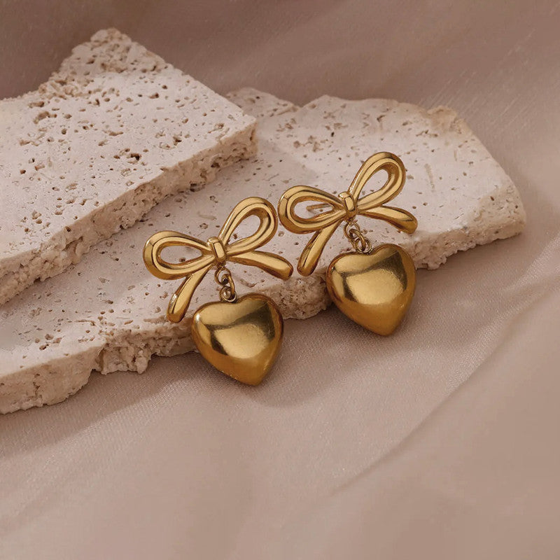 Bow Heart Earrings for Ladies - Image 4