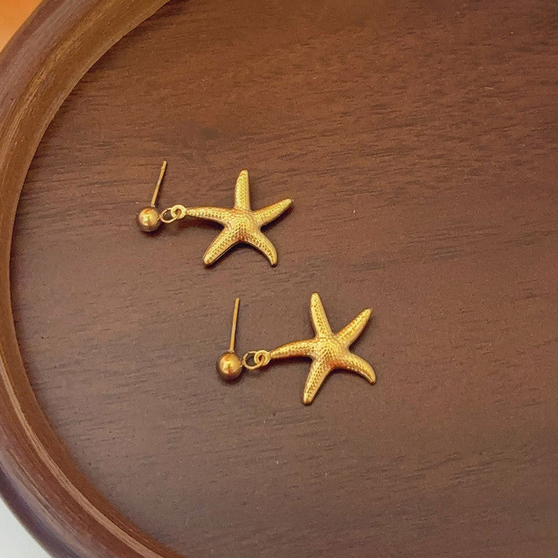 Starfish Dangle Earrings - Beach Chic Style - Image 2