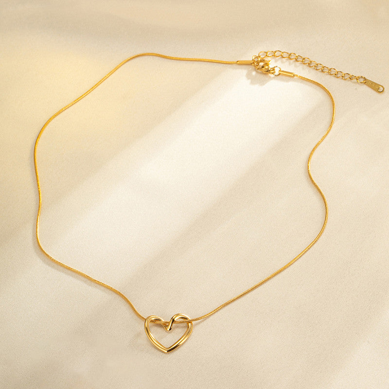 Minimalist Heart Pendant Necklace - Image 2