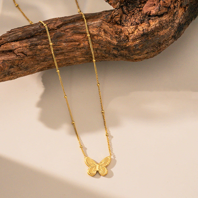 Butterfly Pendant Necklace - Delicate Style - Image 2