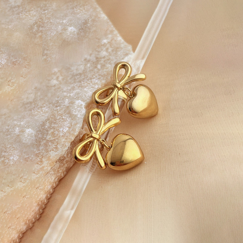 Bow Heart Earrings for Ladies - Image 5