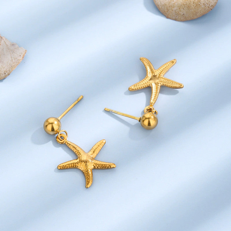 Starfish Dangle Earrings - Beach Chic Style - Image 3