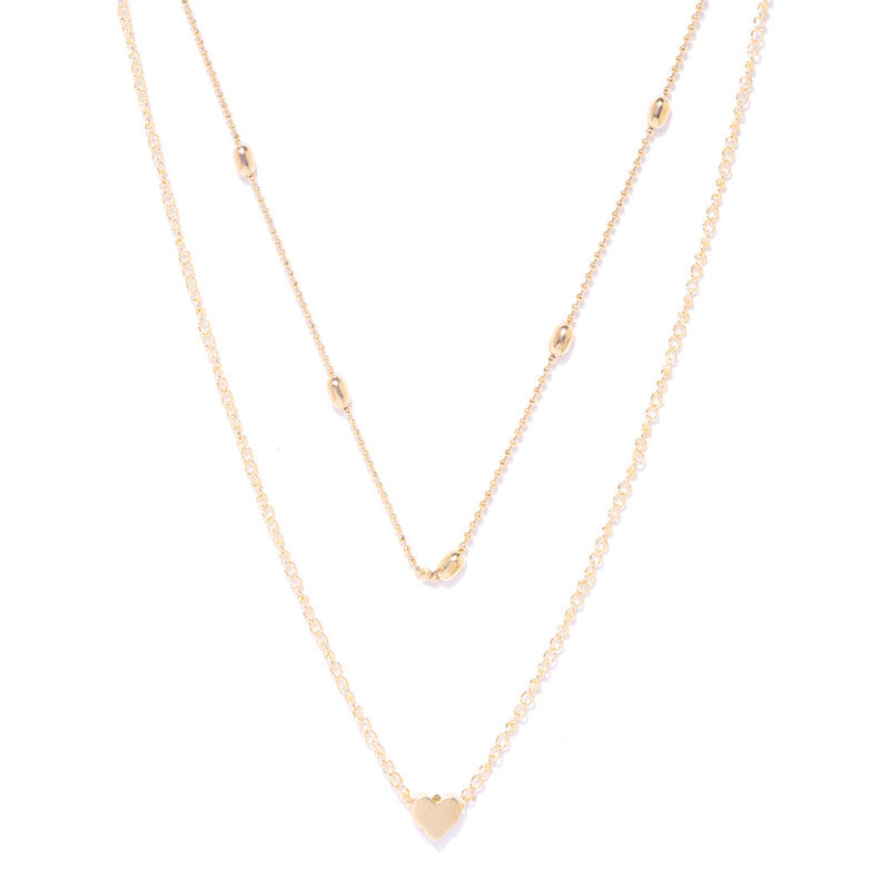 Delicate Layered Necklace with Heart Charm - Image 3