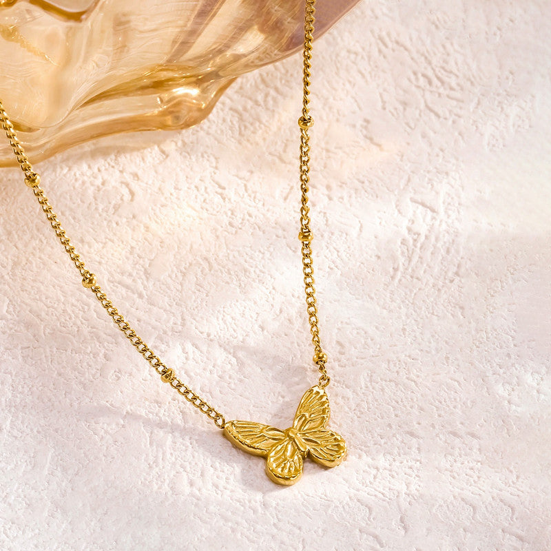 Butterfly Pendant Necklace - Delicate Style - Image 3