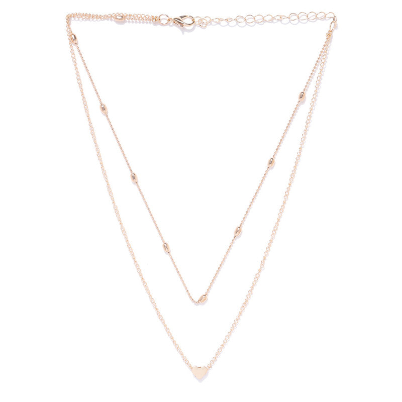 Delicate Layered Necklace with Heart Charm - Image 4
