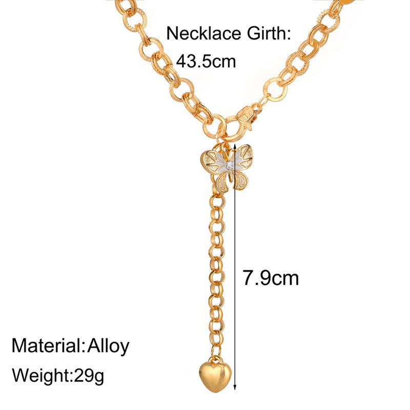 Elegant Butterfly Dangle Chain Necklace - Image 3