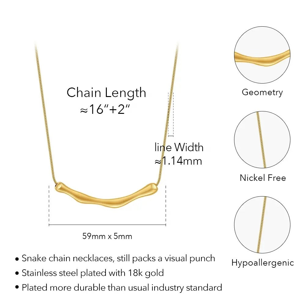 Minimalist Bar Necklace with Chain - Image 4
