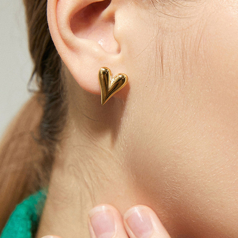 Heart Stud Earrings - Image 4