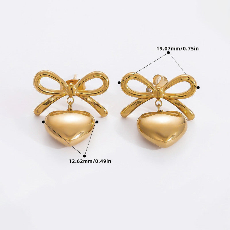 Bow Heart Earrings for Ladies - Image 6